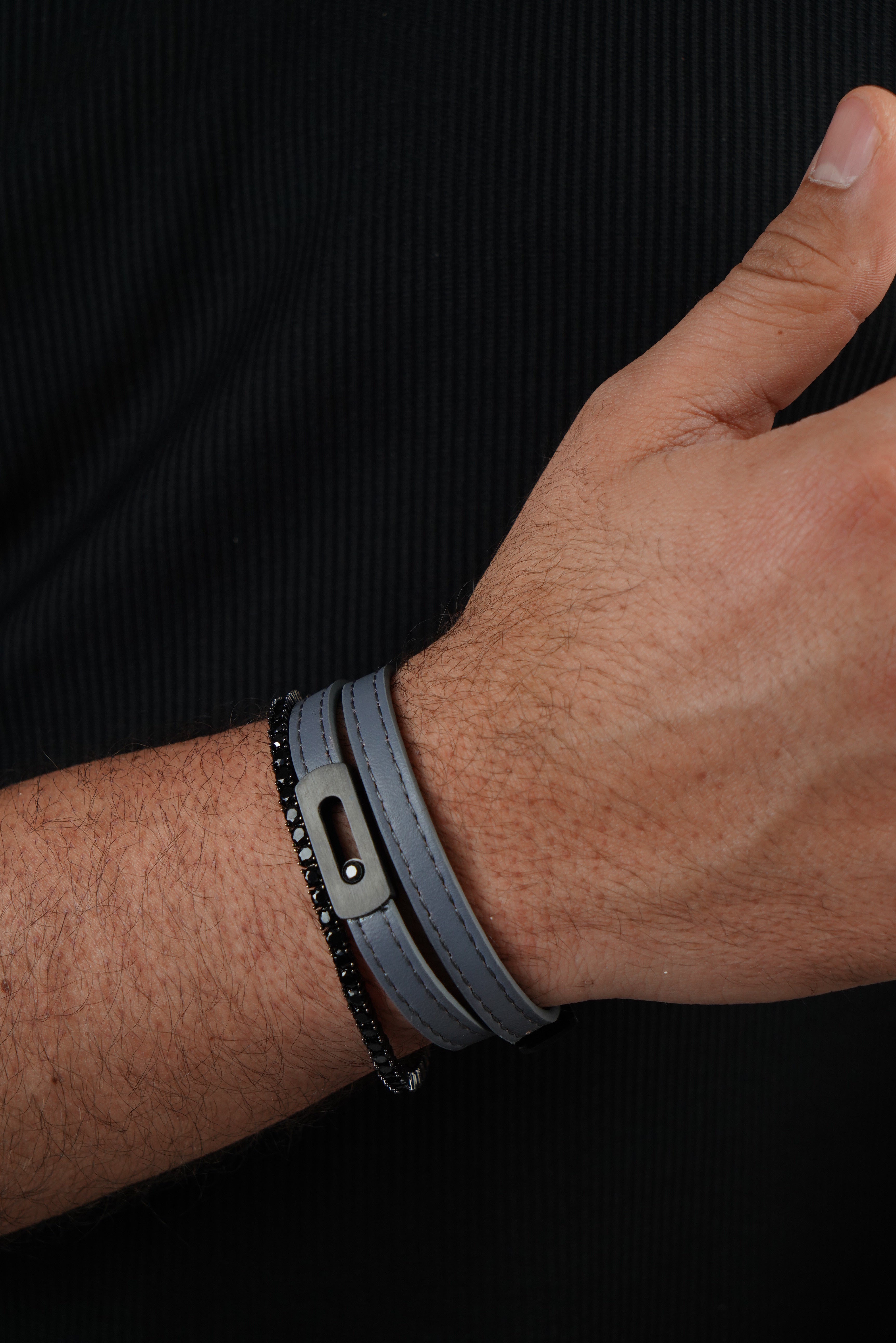 Male Messika Leather Bracelet