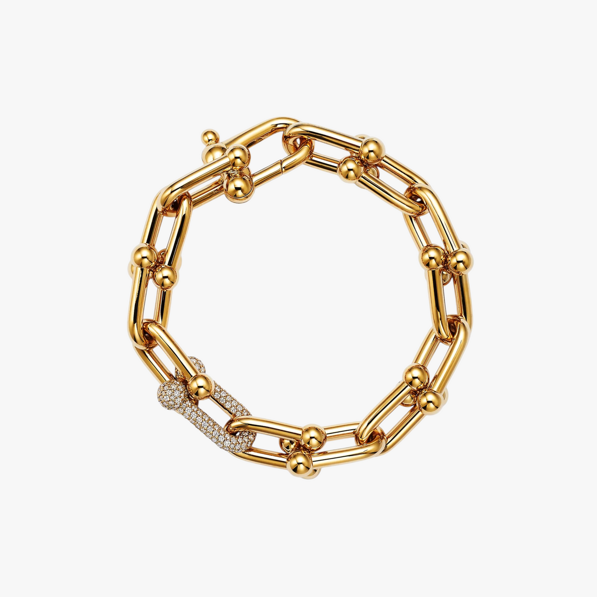 Tiffany Hardwear Link Bracelet With Diamonds