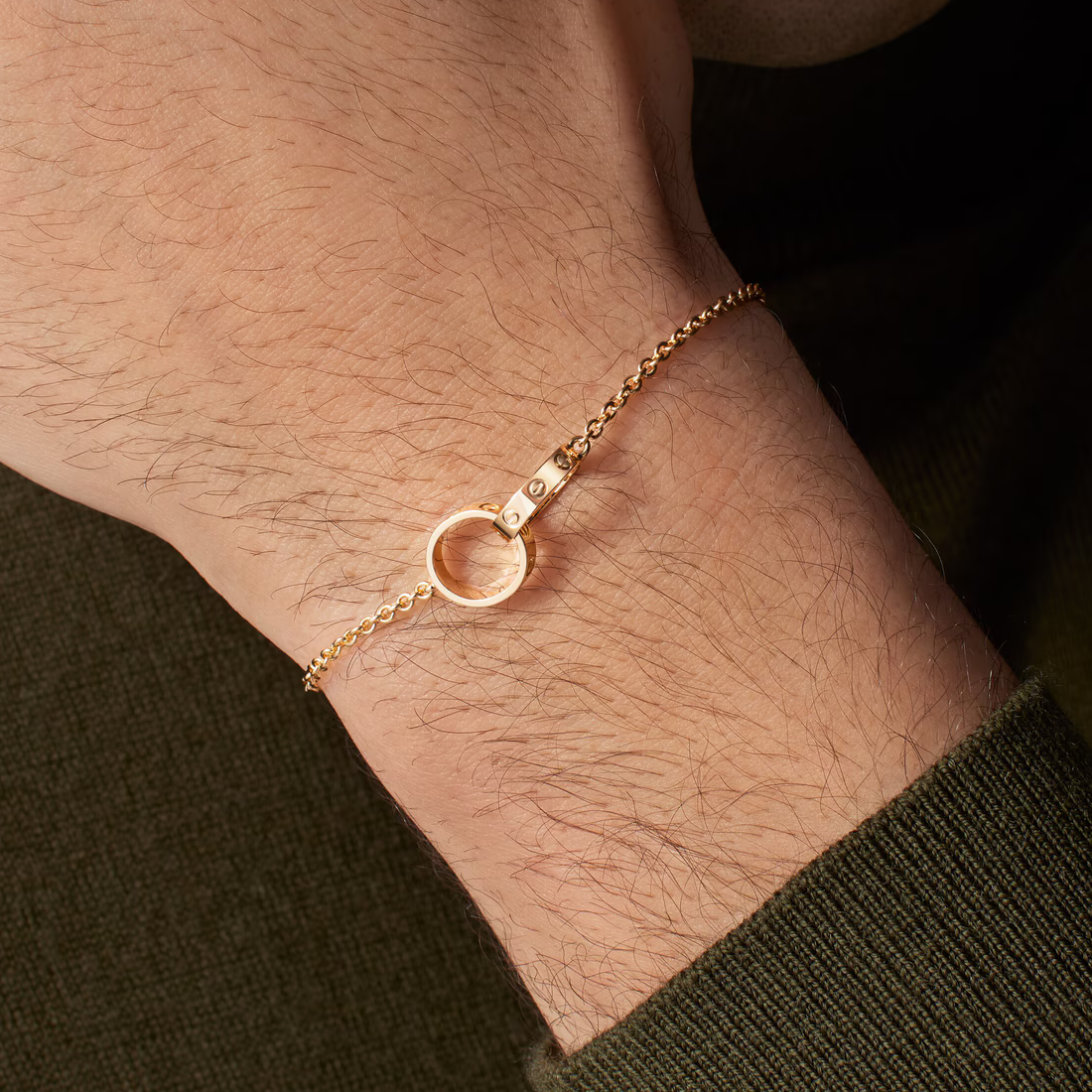 Unisex Cartier Love on Chain Bracelet