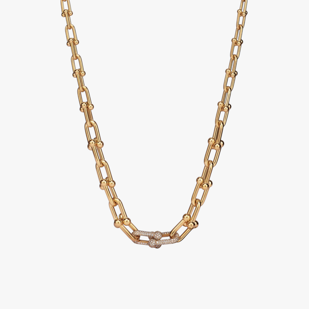 Tiffany Hardwear Graduated Link Necklace With Diamonds