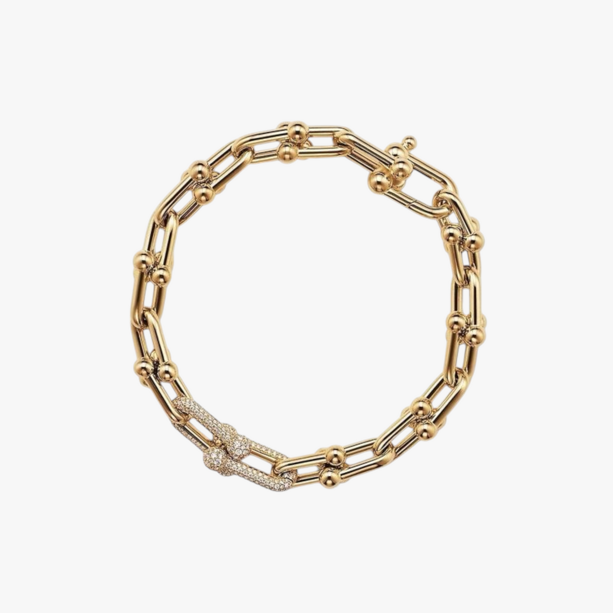 Tiffany Hardwear Link Bracelet With Diamonds