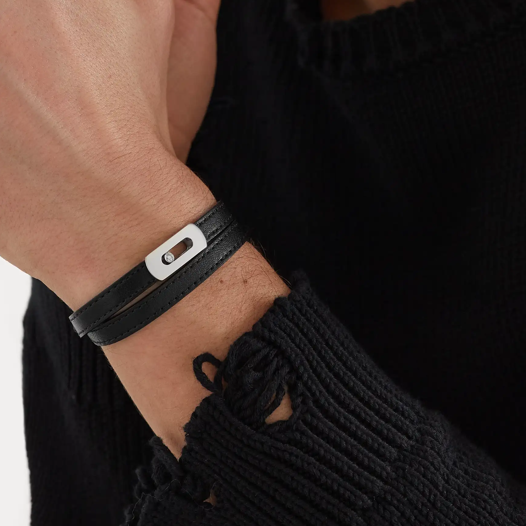 Male Messika Leather Bracelet